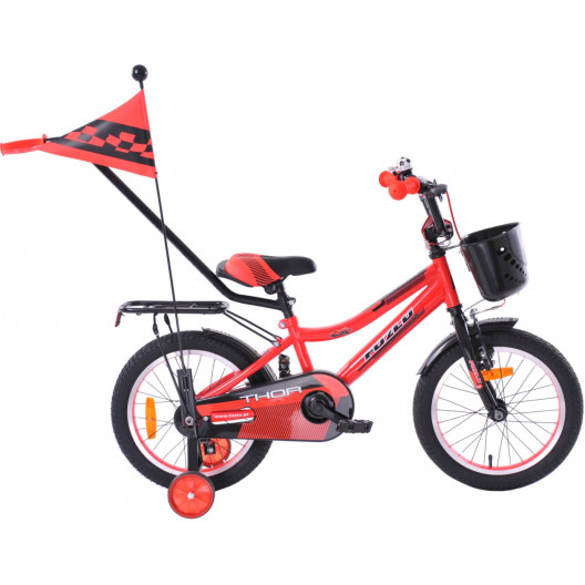 Detský bicykel 16 Fuzlu Thor červeno - čierny