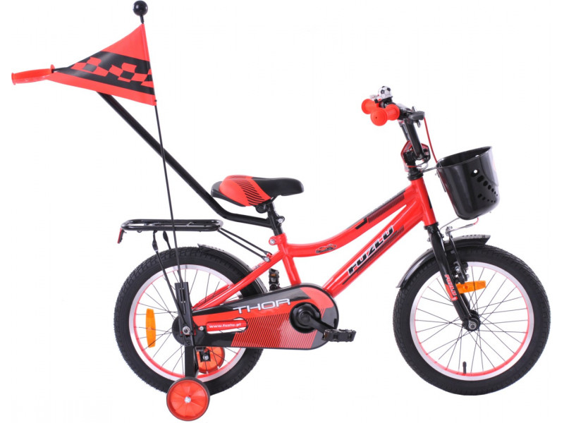 Detský bicykel 16" Fuzlu Thor červeno / čierny