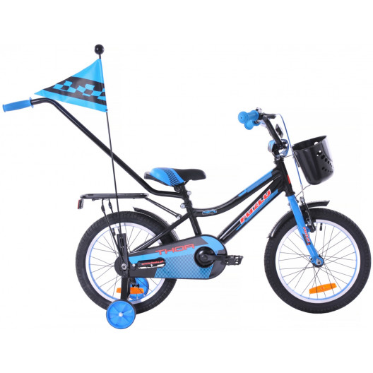 Detský bicykel 16 Fuzlu Thor čierno-modrý neón
