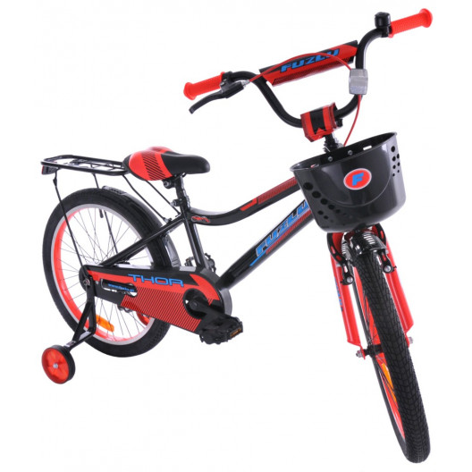 Detský bicykel 20" Fuzlu Thor čierno/ červeno / modrý lesklý