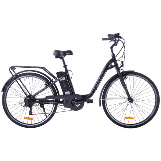 Elektrický bicykel Fuzlu 28 mestská labuť čierny E-2
