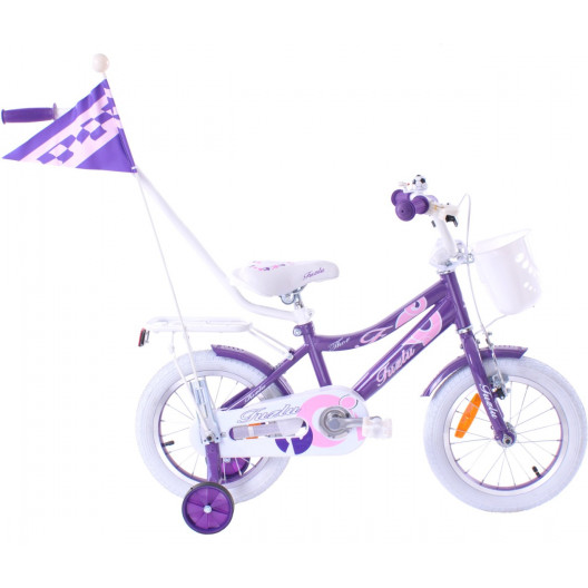 Detský bicykel 14 Fuzlu Thor Girl fialovo-biely lesklý