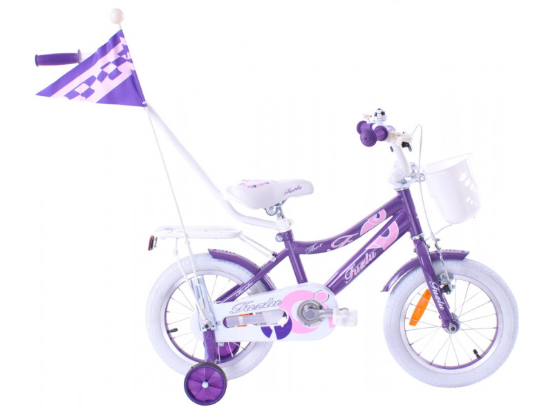 Detský bicykel 14" Fuzlu Thor Girl fialovo-biely lesklý