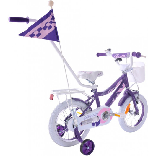 Detský bicykel 14" Fuzlu Thor Girl fialovo-biely lesklý