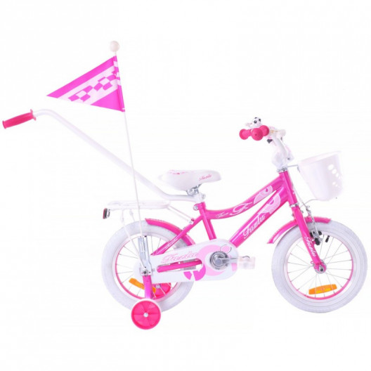Detský bicykel 14" Fuzlu Thor Girl ružovo-biely lesklý