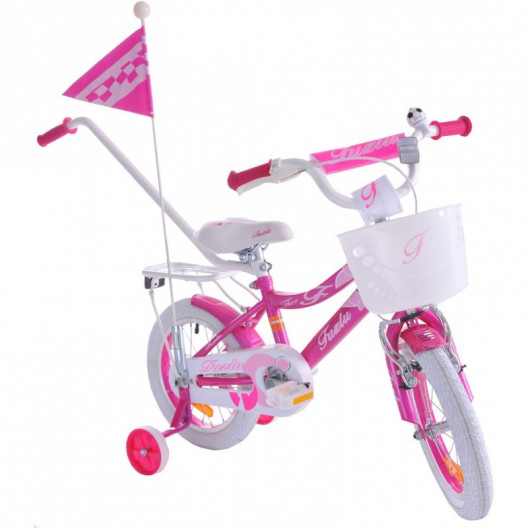 Detský bicykel 14" Fuzlu Thor Girl ružovo-biely lesklý