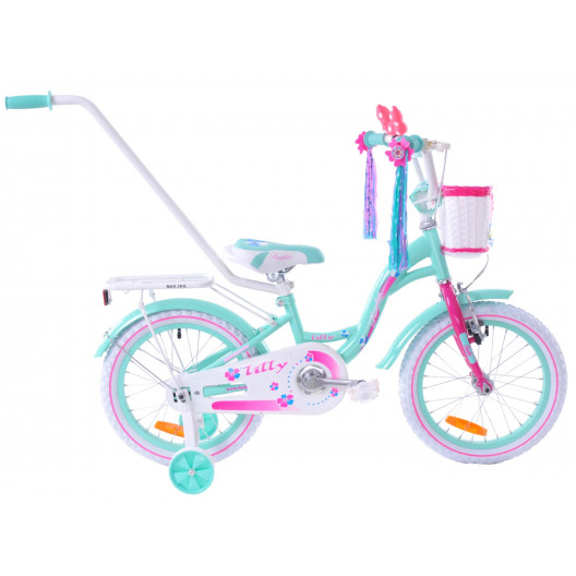 Detský bicykel 16" Fuzlu Lilly tyrkysový/ružový