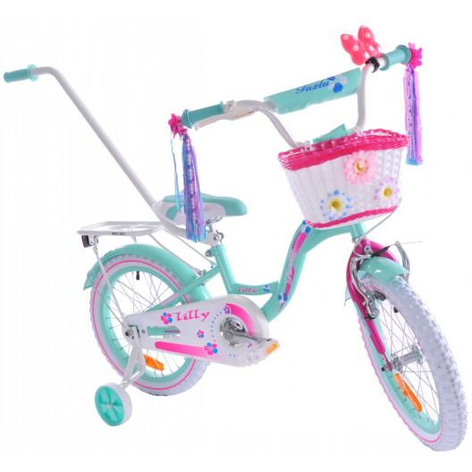 Detský bicykel 16" Fuzlu Lilly tyrkysový/ružový