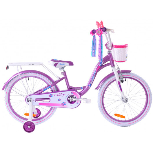 Detský bicykel 20" Fuzlu Lilly fialová / biela