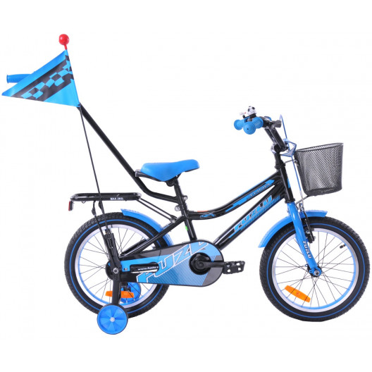 Detský bicykel 16" Fuzlu Thor čierno / modrý neón