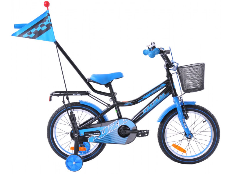 Detský bicykel 16" Fuzlu Thor čierno / modrý neón