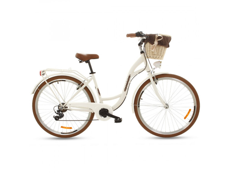 Retro Bicykel GOETZE MOOD 28" 7 prevodový Bielo-hnedý+košík