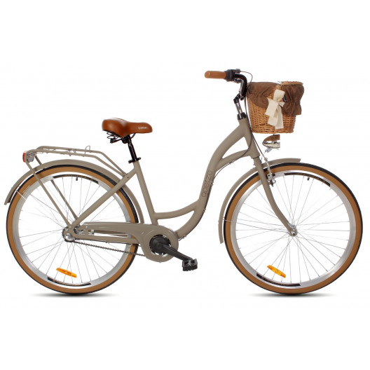 Dámsky mestský bicykel Goetze Style 28" 3prevodový hlinikový caffe latte+ košík