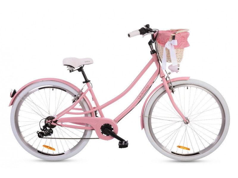 Retro Mestský Bicykel Goetze DUO 28" 7 Prevodový Ružový+košík