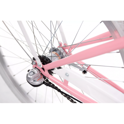 Retro Bicykel GOETZE Colours 26" 3 Prevodový ružový biele kolesá+košík