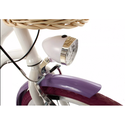 Retro Bicykel GOETZE Colours 26" 3 Prevodový bielo-fialový +košík