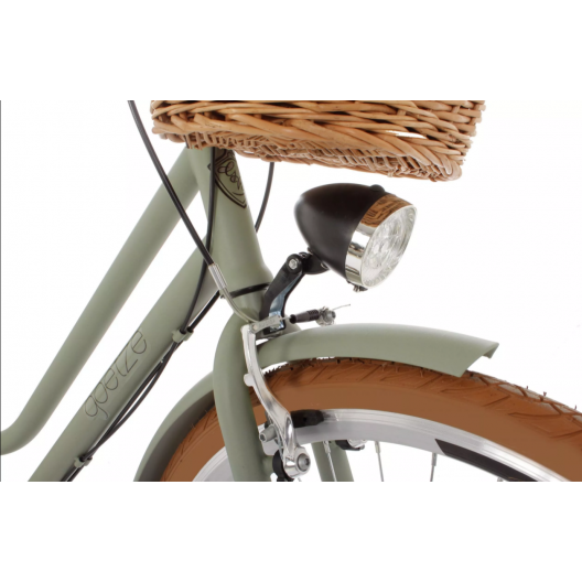 Retro Bicykel 28" GOETZE TOURING 7 prevodový olivový+košík