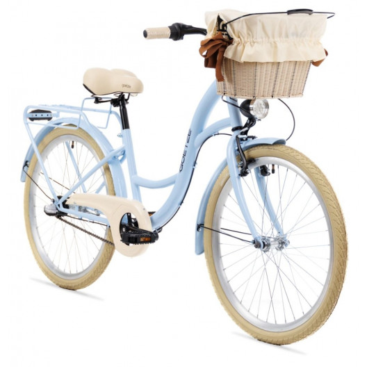 Detský Bicykel 24" Goetze STYLE 3 Prevodový modrý +košík