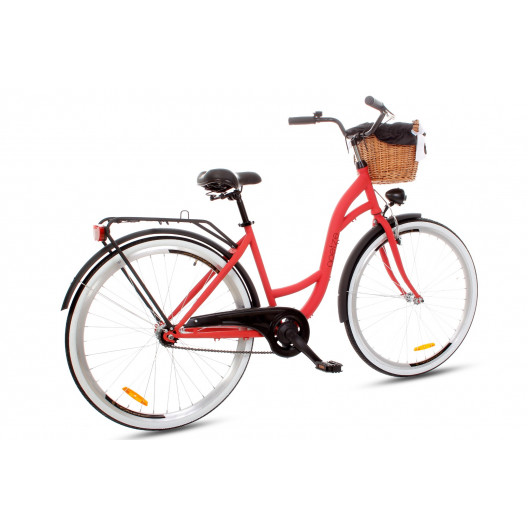 Retro Bicykel GOETZE COLOURS LTD 28" 1 prevodový Červený+košík