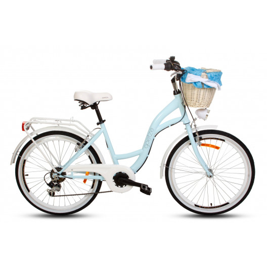 Detský Retro Bicykel Goetze Mood 24" 7 Prevodový Modrý + košík