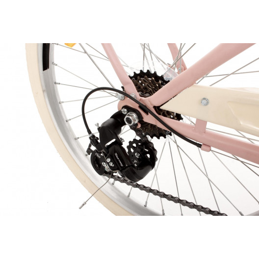 Detský Bicykel 24" Goetze Mood 6 Prevodový Ružový Matný+košík