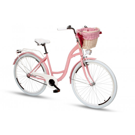 Retro Bicykel GOETZE COLOURS 28" 1 Prevodový Ružový + košík