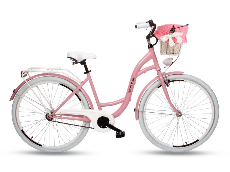 Retro Bicykel GOETZE COLOURS 26/28" 1 Prevodový Ružový + košík