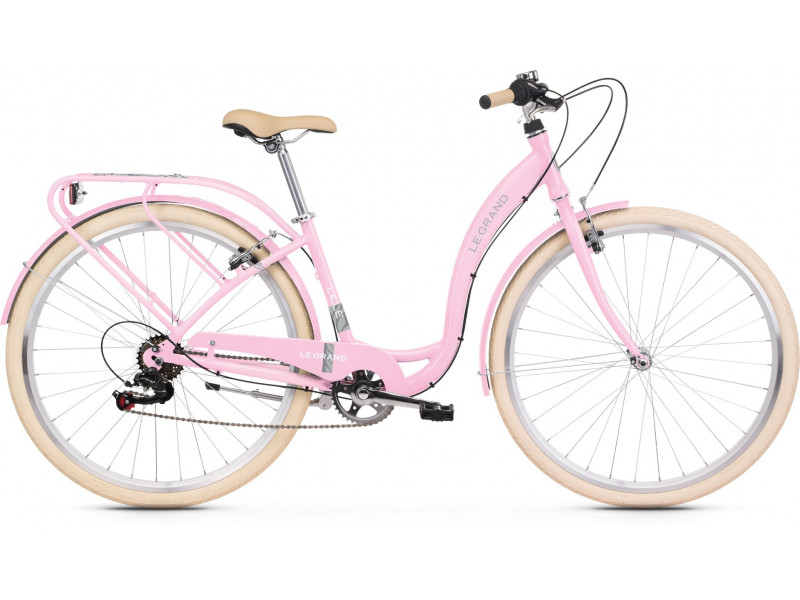 Retro Bicykel Le Grand Lille 2 hlinikový 28" 6 prevodový-ružový
