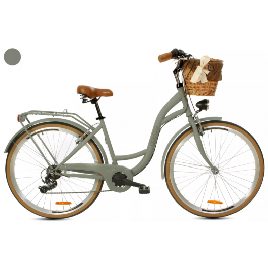 Retro Bicykel GOETZE MOOD 28" 7 prevodový olivový+košík
