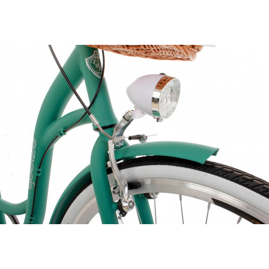 Retro Bicykel GOETZE STYLE Hlinikový 28" 3 Prevodový Zelený+košík
