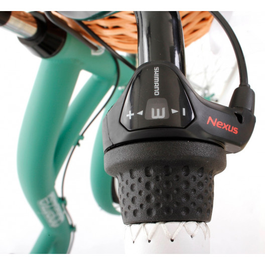 Retro Bicykel GOETZE STYLE Hlinikový 28" 3 Prevodový Zelený+košík