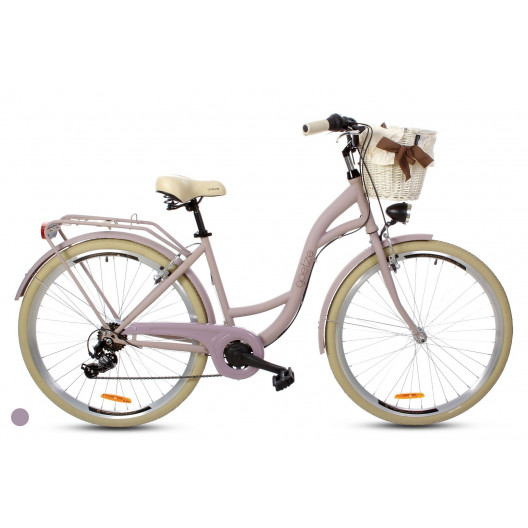 Retro Bicykel GOETZE MOOD 28" 7 prevodový lila matný +košík
