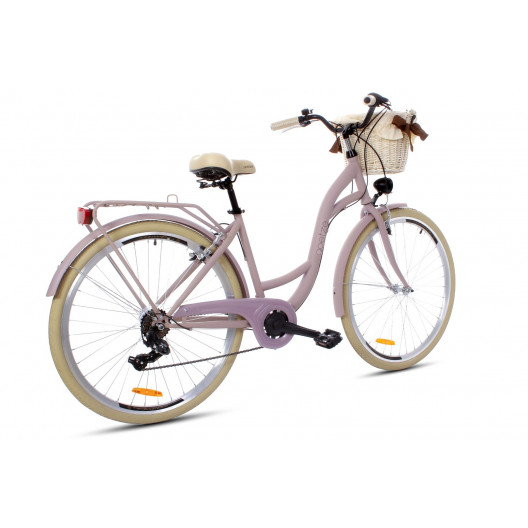 Retro Bicykel GOETZE MOOD 28" 7 prevodový lila matný +košík