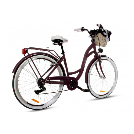 Retro Bicykel GOETZE MOOD 28" 7 prevodový Tmavo-fialový+košík
