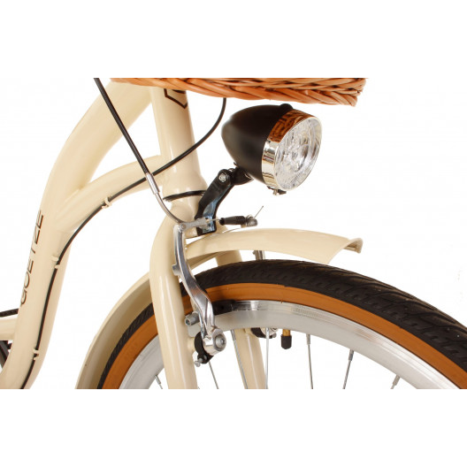 Retro Bicykel GOETZE Colours LTD 26" 3 Prevodový Krémový-Hnedé Kolesá+košík