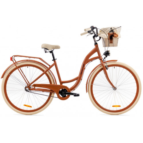 Retro Bicykel Goetze STYLE 28" 3 prevodový hlinikový hnedý+košík