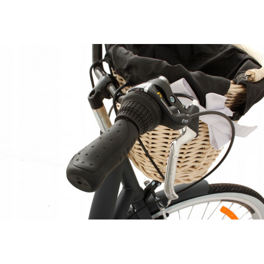 Retro Mestský Bicykel GOETZE MOOD 28" 7 prevodový Grafitový-biele kolesá+košík
