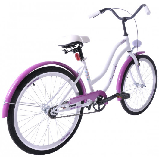 Detský mestský bicykel 24"  Kozbike CRUISER bella fialovo-biely (S1-K36)