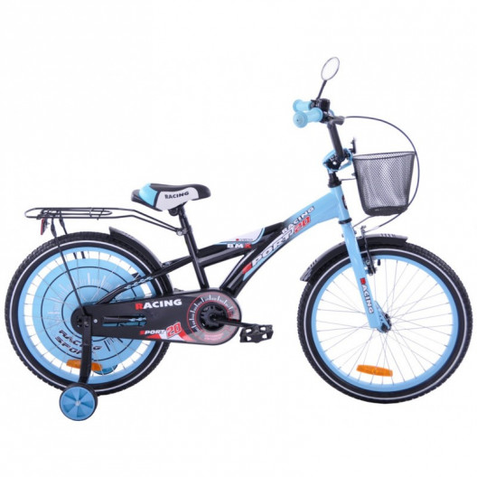 Detský Bicykel 20" Racing sport čierno/ modrý