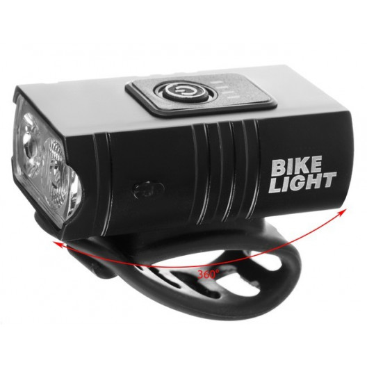 USB LED svetlo na bicykel + zadné svetlo 4T6