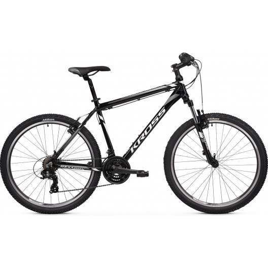 Bicykel KROSS HEXAGON 26" S17" čierno-biely / grafitový matný
