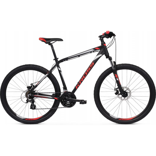 Bicykel KROSS HEXAGON 3.0 27 S19 "čierny / červený / strieborný bicykel 12