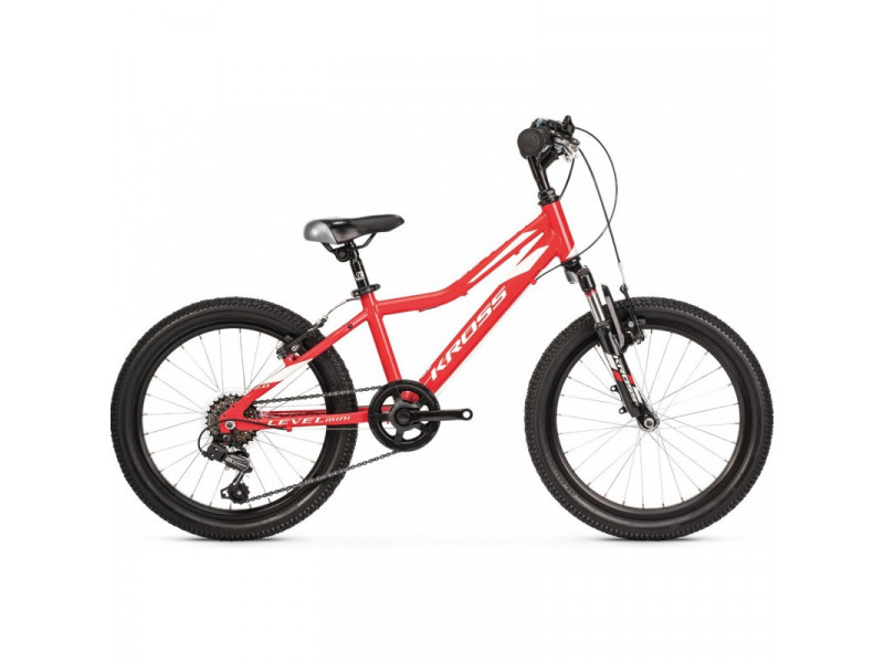 Detský bicykel 20" Kross Level Mini 2.0 červená / biela lesklá