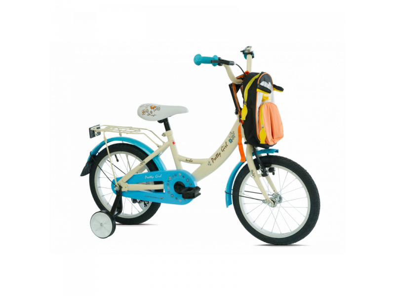 Detský bicykel 16" Turbo Pretty Girl krémový / modrý bicykel