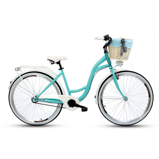 Retro Bicykel GOETZE Colours 28" Modrý 3 Prevodový+košík grátis