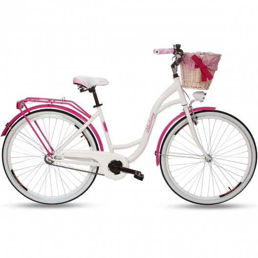 Retro Bicykel GOETZE BLUEBERRY 28" 1 Prevodový Ružový+košík