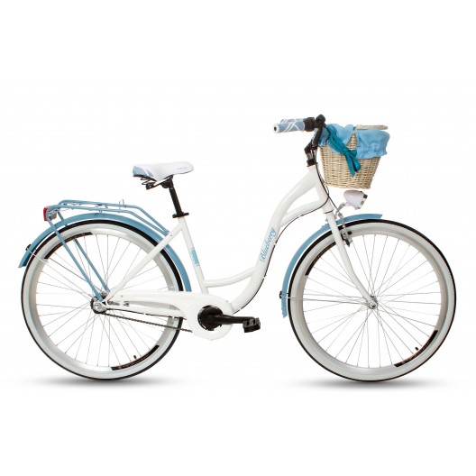 Retro Bicykel GOETZE BLUEBERRY 28" 3 Prevodový Bielo/Modrý+košík grátis