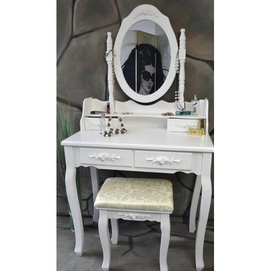 Toaletný stolík s kozmetickým zrkadlom + stolička Marie Thérése