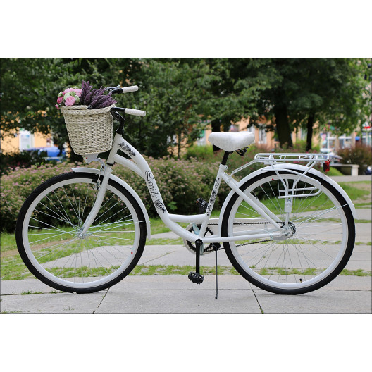 Dámsky Mestský Retro Bicykel Classic 28" Jednoprevodový Biely+ košík grátis