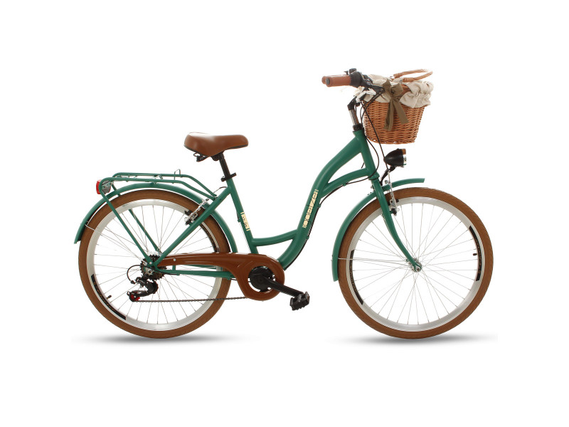 Retro Bicykel Goetze MOOD 26" 7 Prevodový Zelený+košík